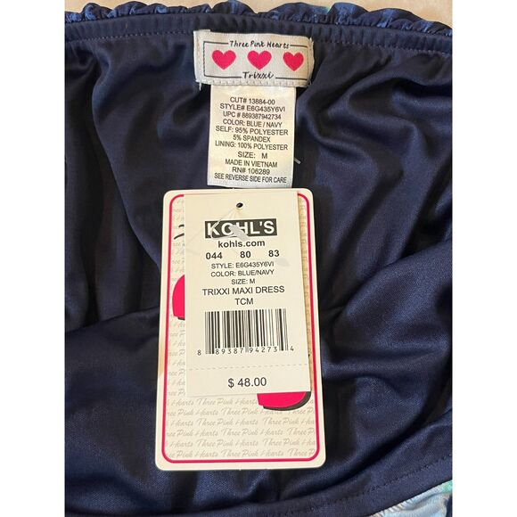 NWT Trixxi Blue Strapless Maxi Dress Beachy Blue Medium MSRP $48 - Picture 8 of 10